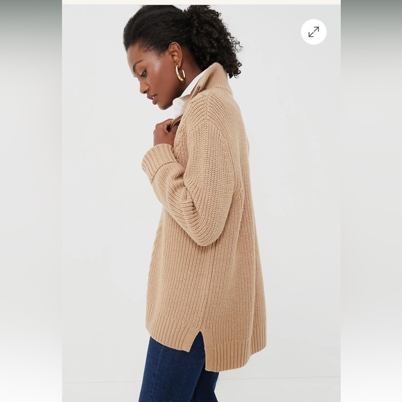 Tuckernuck Camel Quarter Zip Estella Sweater, XS, NWT - Picture 3 of 6